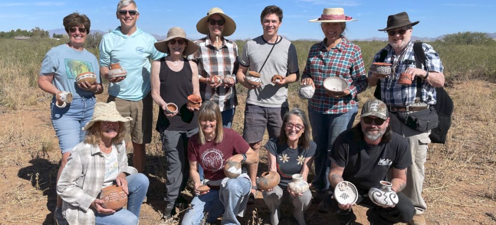 primitive pottery workshop participants 