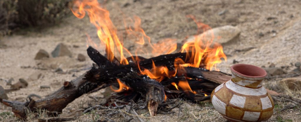 outdoor pottery firing