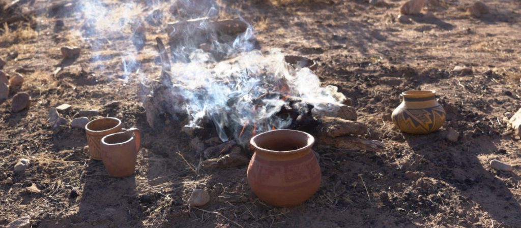 outdoor pottery firing
