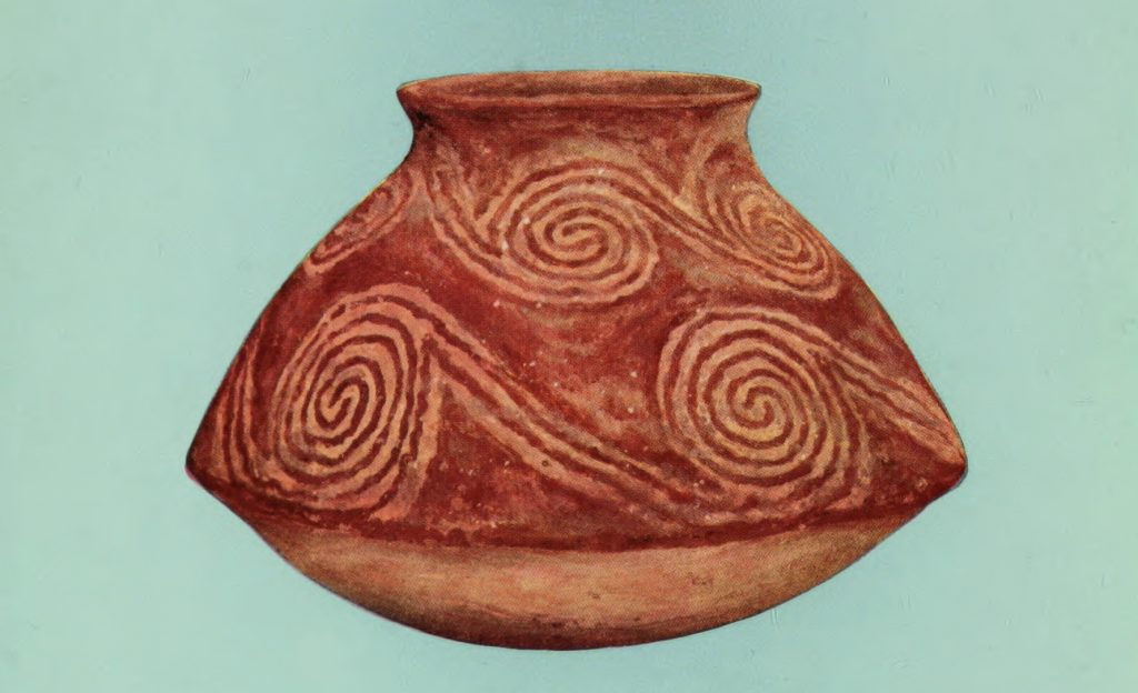 Dragoon red on brown shouldered jar